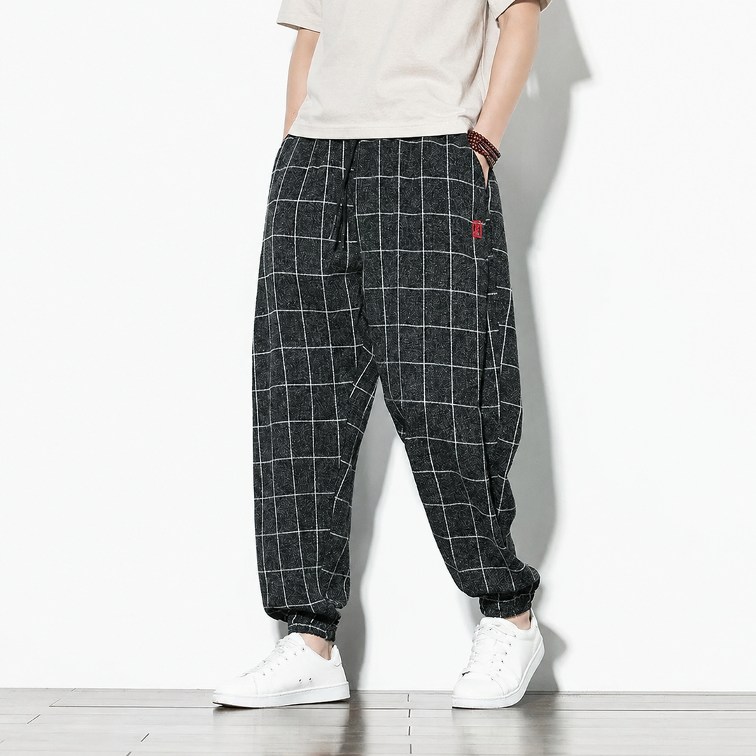 Relaxed Check Pants