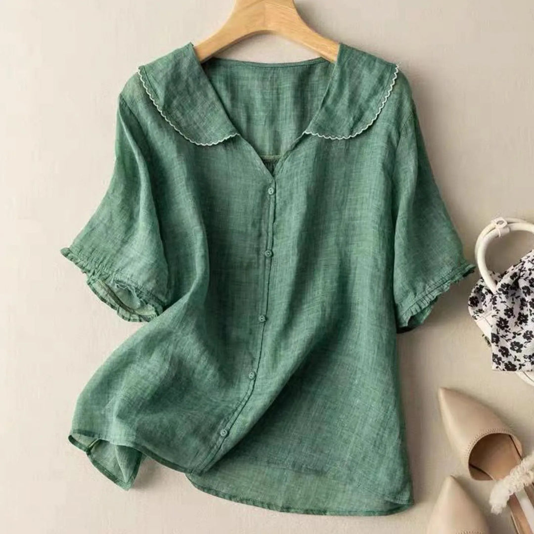 Collared Linen Blouse