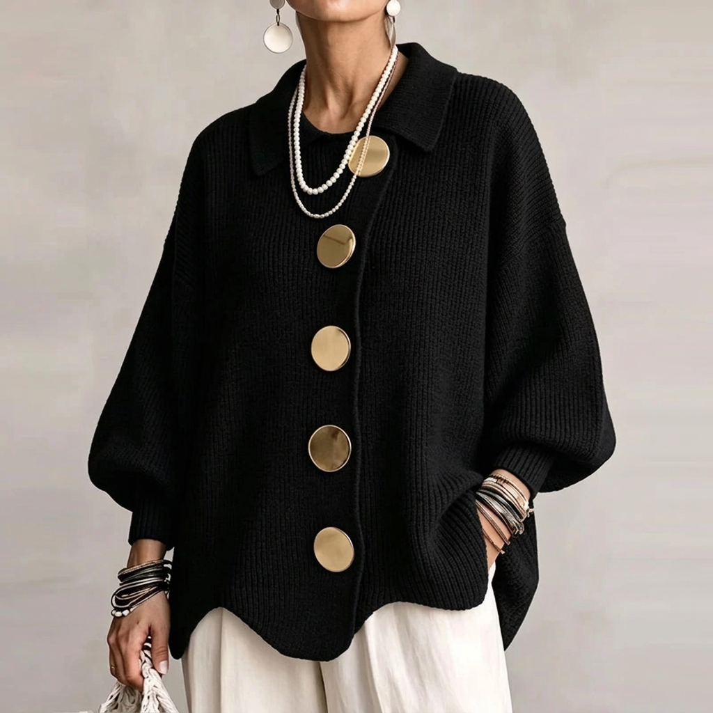 Audrey Gold-Button Cardigan