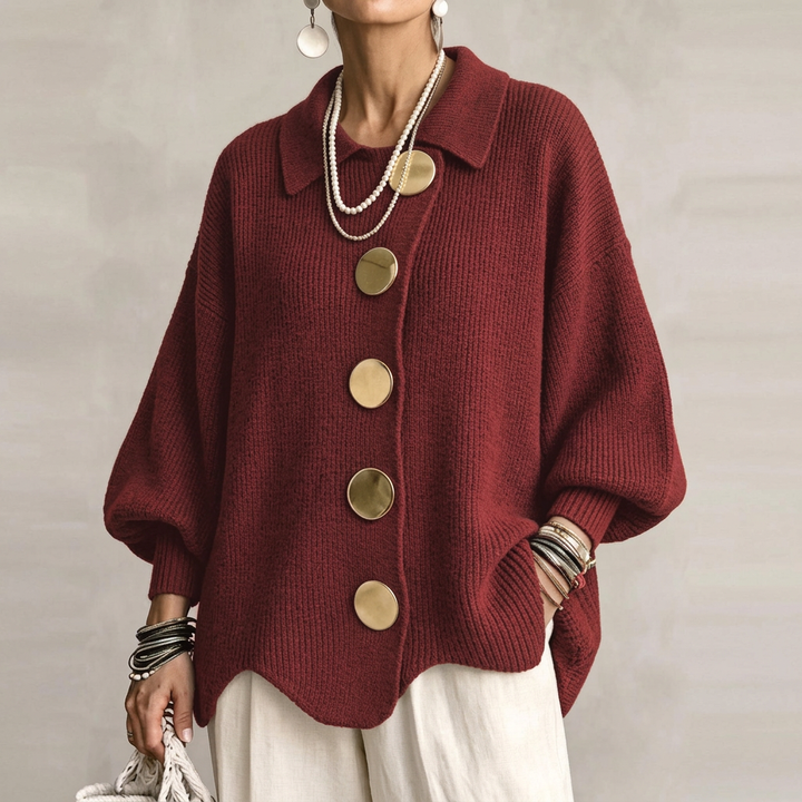 Audrey Gold-Button Cardigan