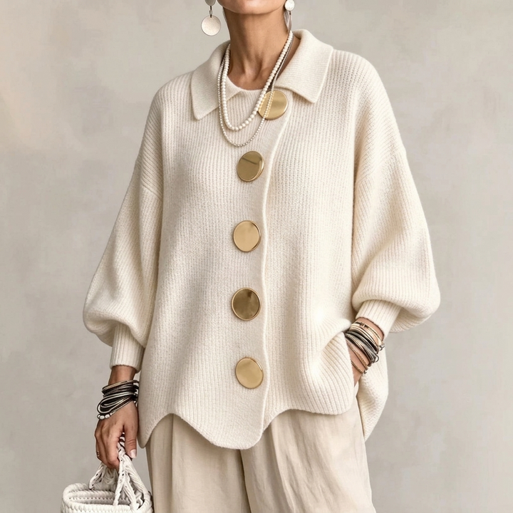 Audrey Gold-Button Cardigan