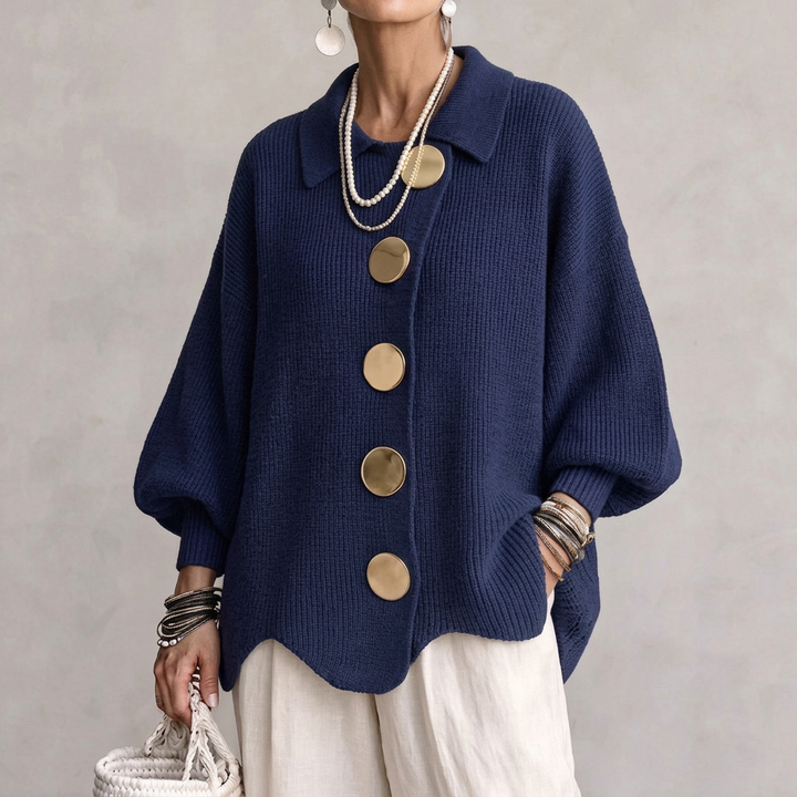 Audrey Gold-Button Cardigan