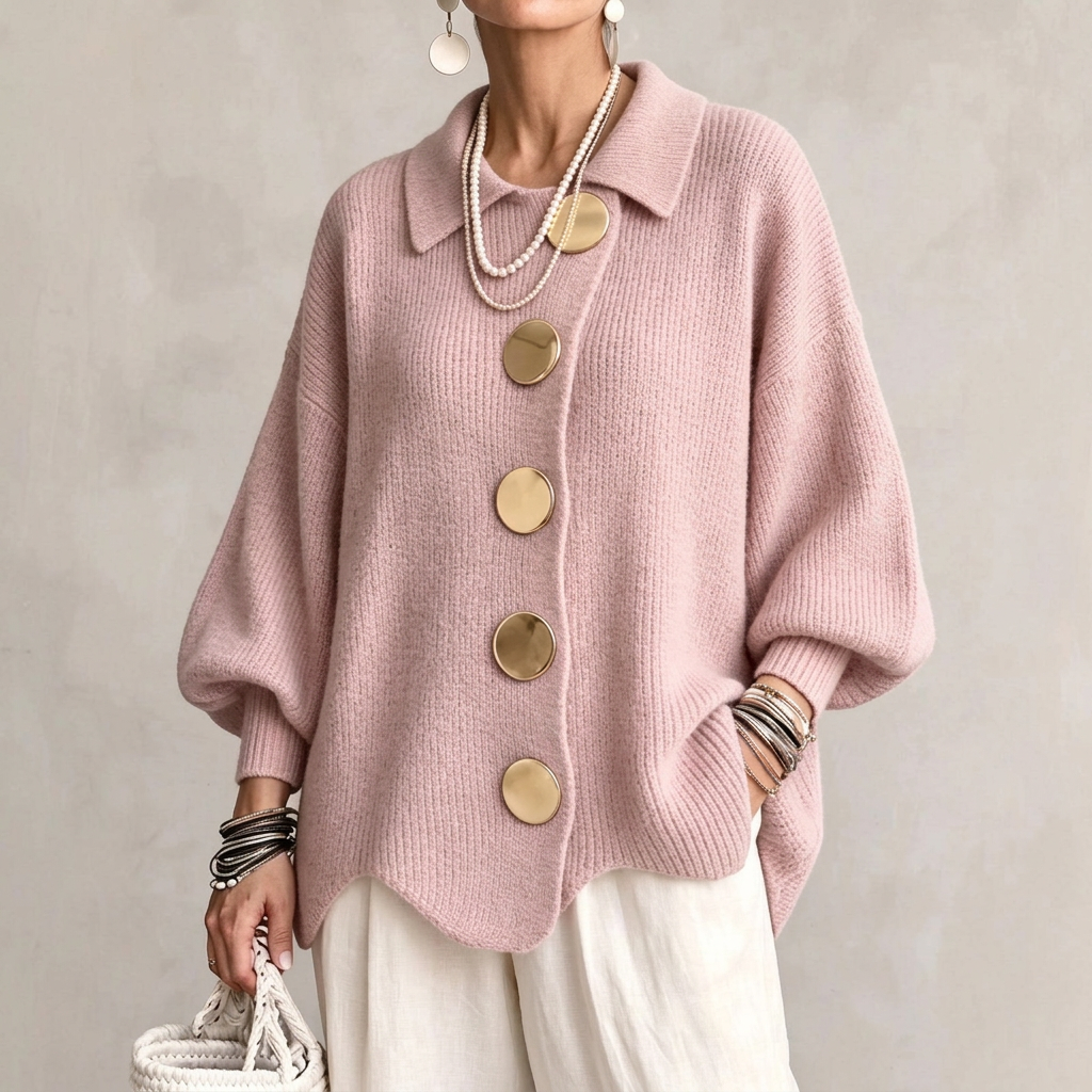 Audrey Gold-Button Cardigan