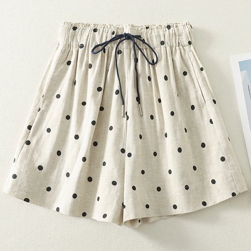 Drawstring Dot Shorts
