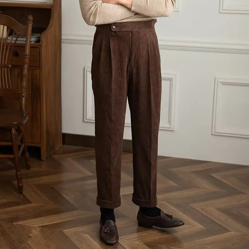 High-Waist Corduroy Pants