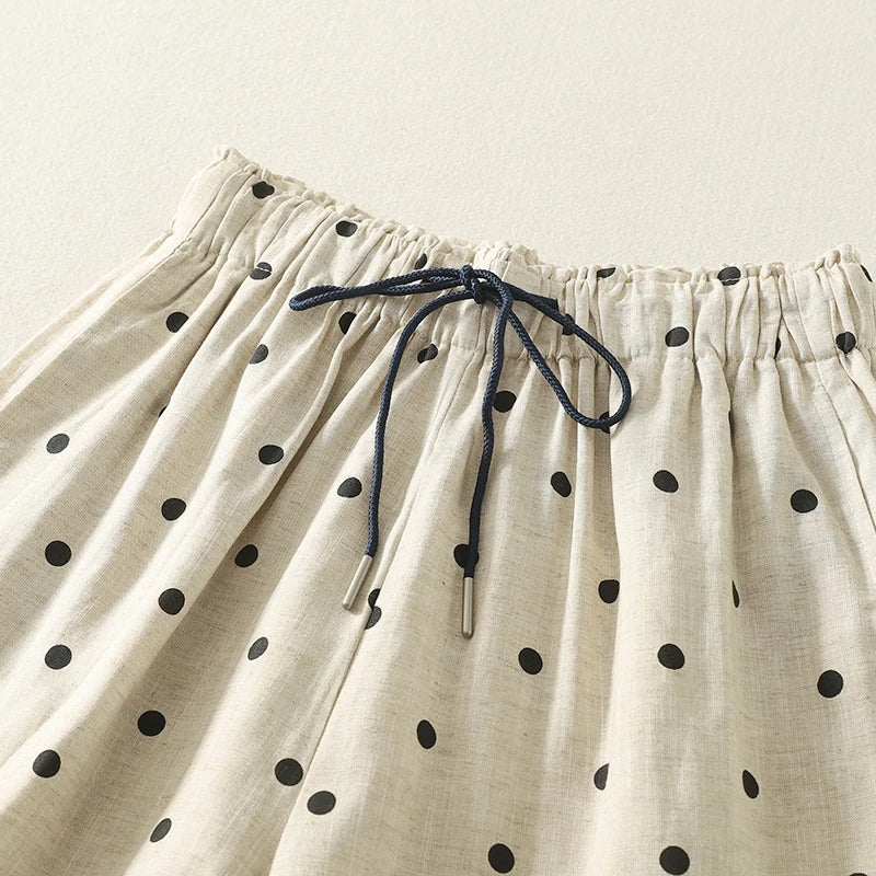 Drawstring Dot Shorts