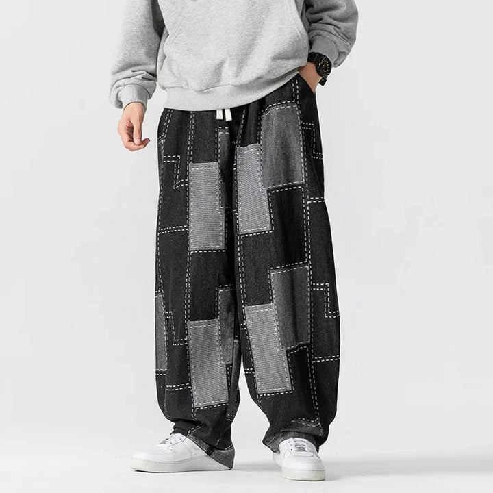 Patchwork Denim Pants