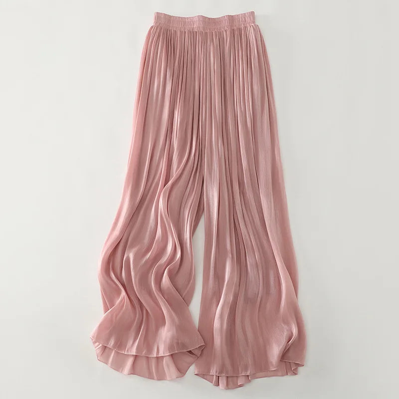 Pleated Wide Linen Pants