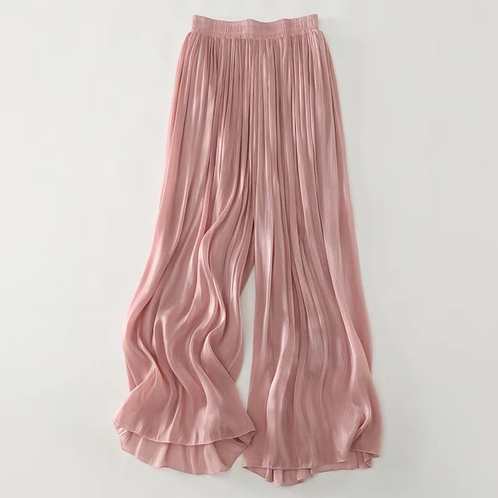 Pleated Wide Linen Pants