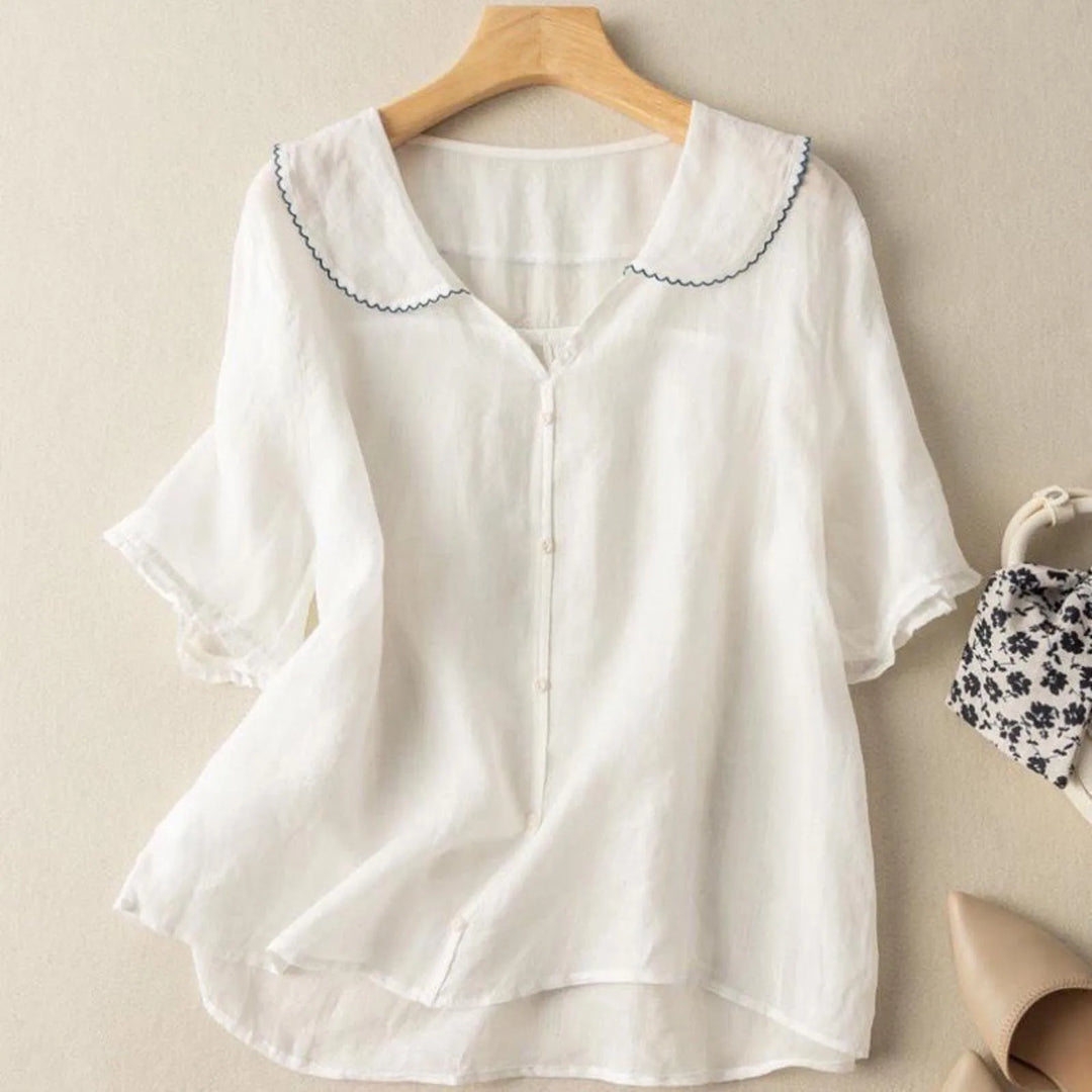 Collared Linen Blouse