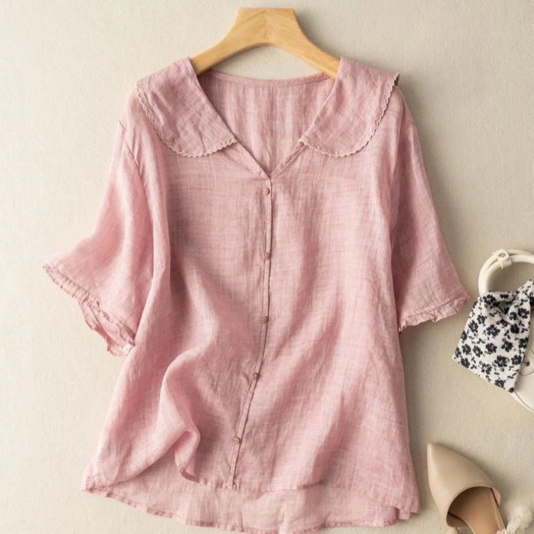 Collared Linen Blouse