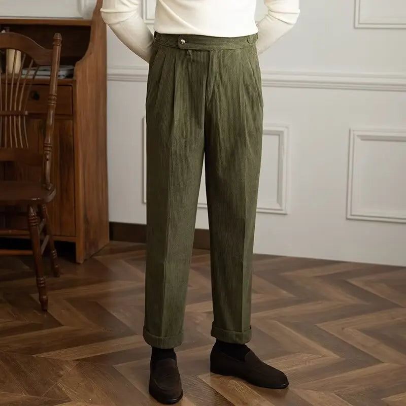 High-Waist Corduroy Pants