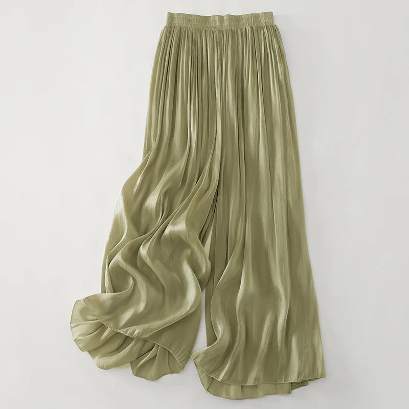 Pleated Wide Linen Pants