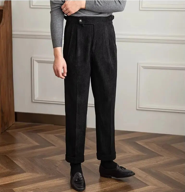 High-Waist Corduroy Pants