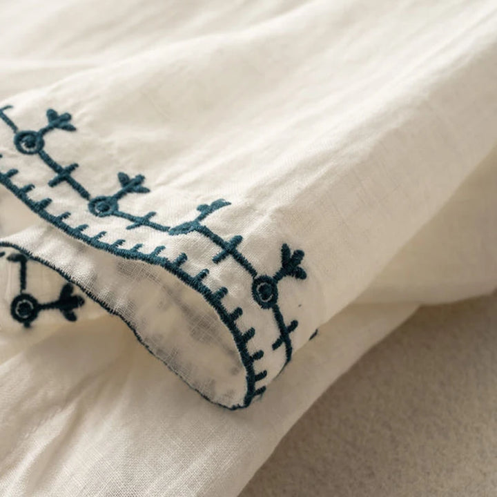 Linen Embroidery Blouse