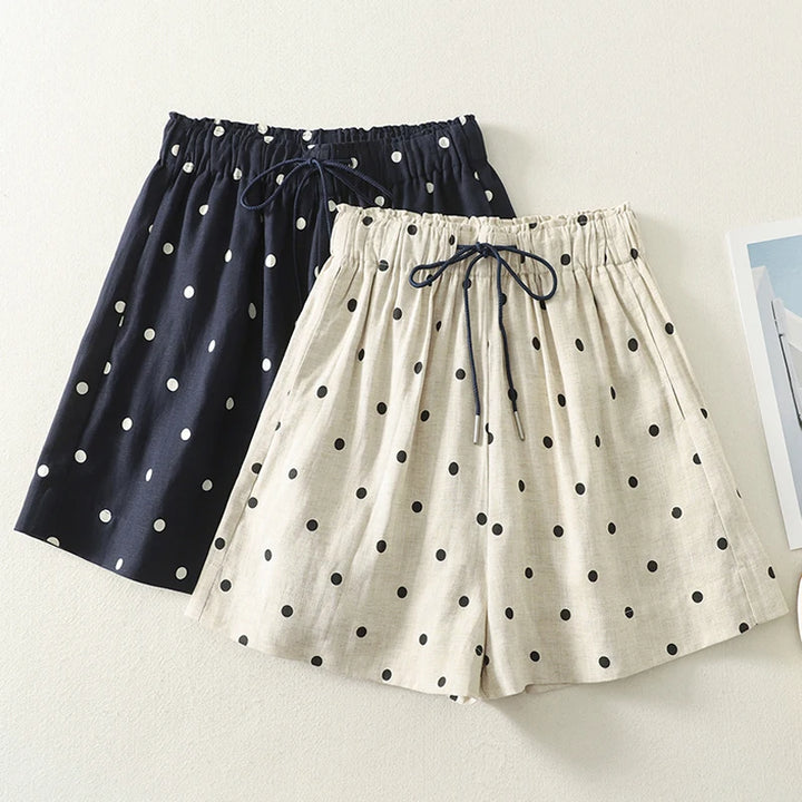Drawstring Dot Shorts