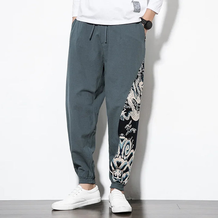 Printed Panel Pants