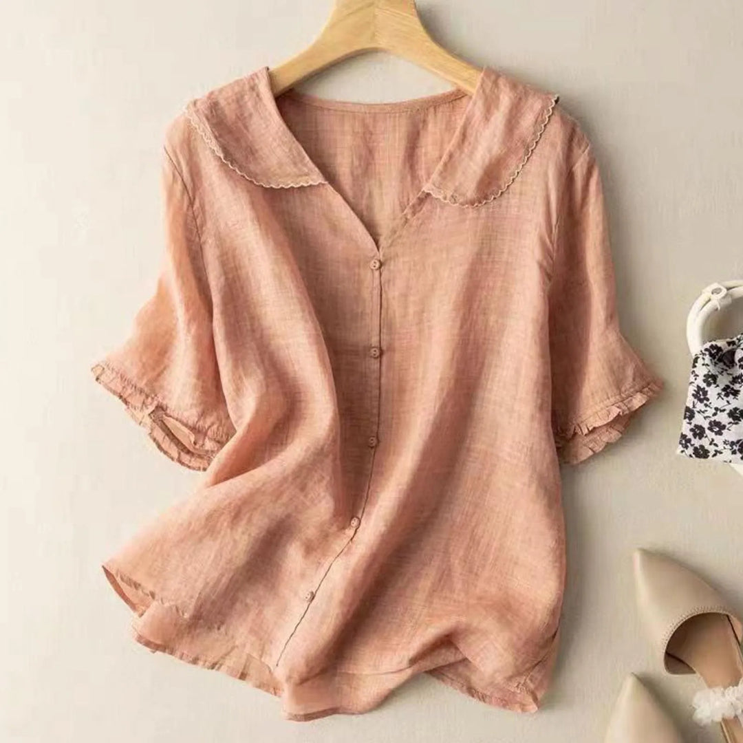 Collared Linen Blouse