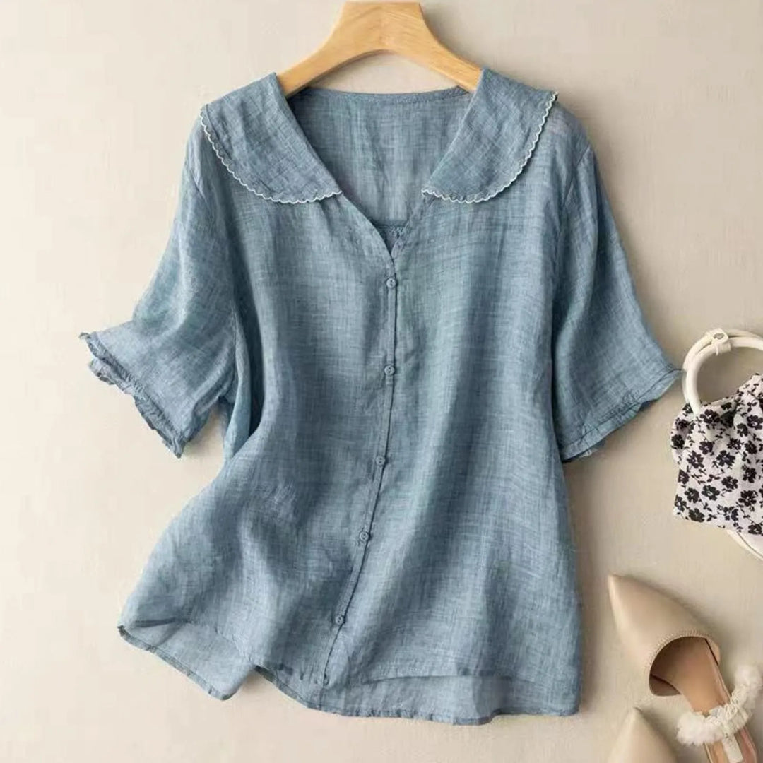 Collared Linen Blouse