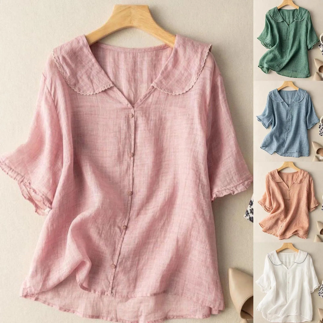 Collared Linen Blouse