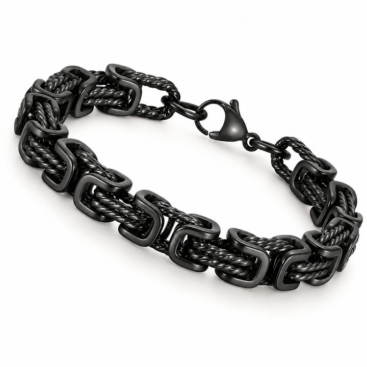 Black front chain bracelet