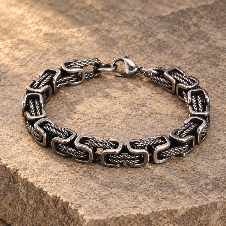 Gunmetal closed chain bracelet