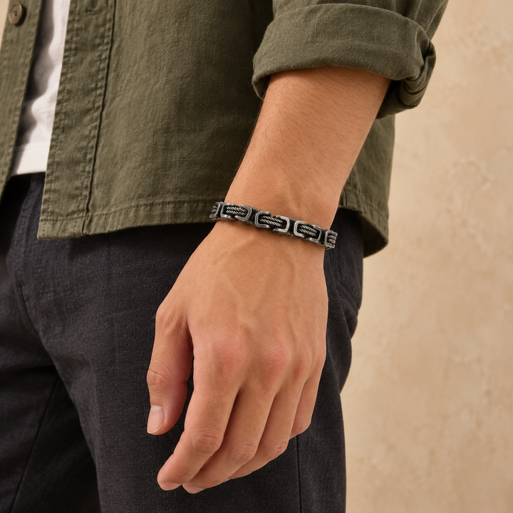 Gunmetal hand chain bracelet