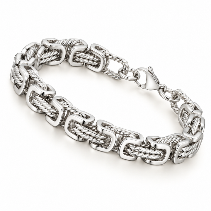 Silver front chain bracelet