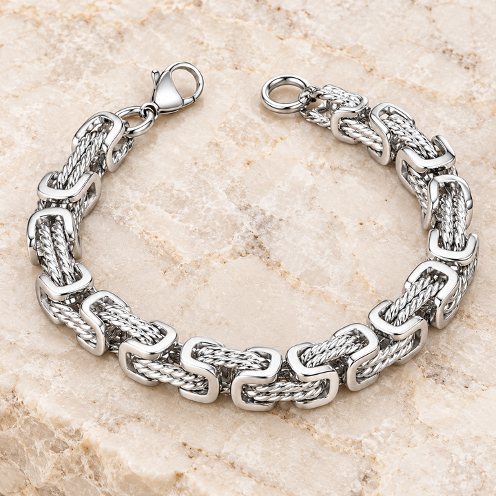 Silver open chain bracelet
